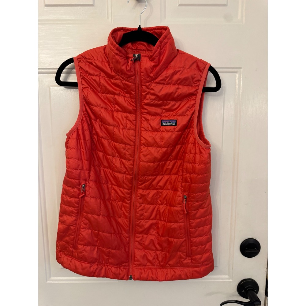 Patagonia Nano Puff Vest Womens Medium Orange Red Primaloft Quilted 84246FA13